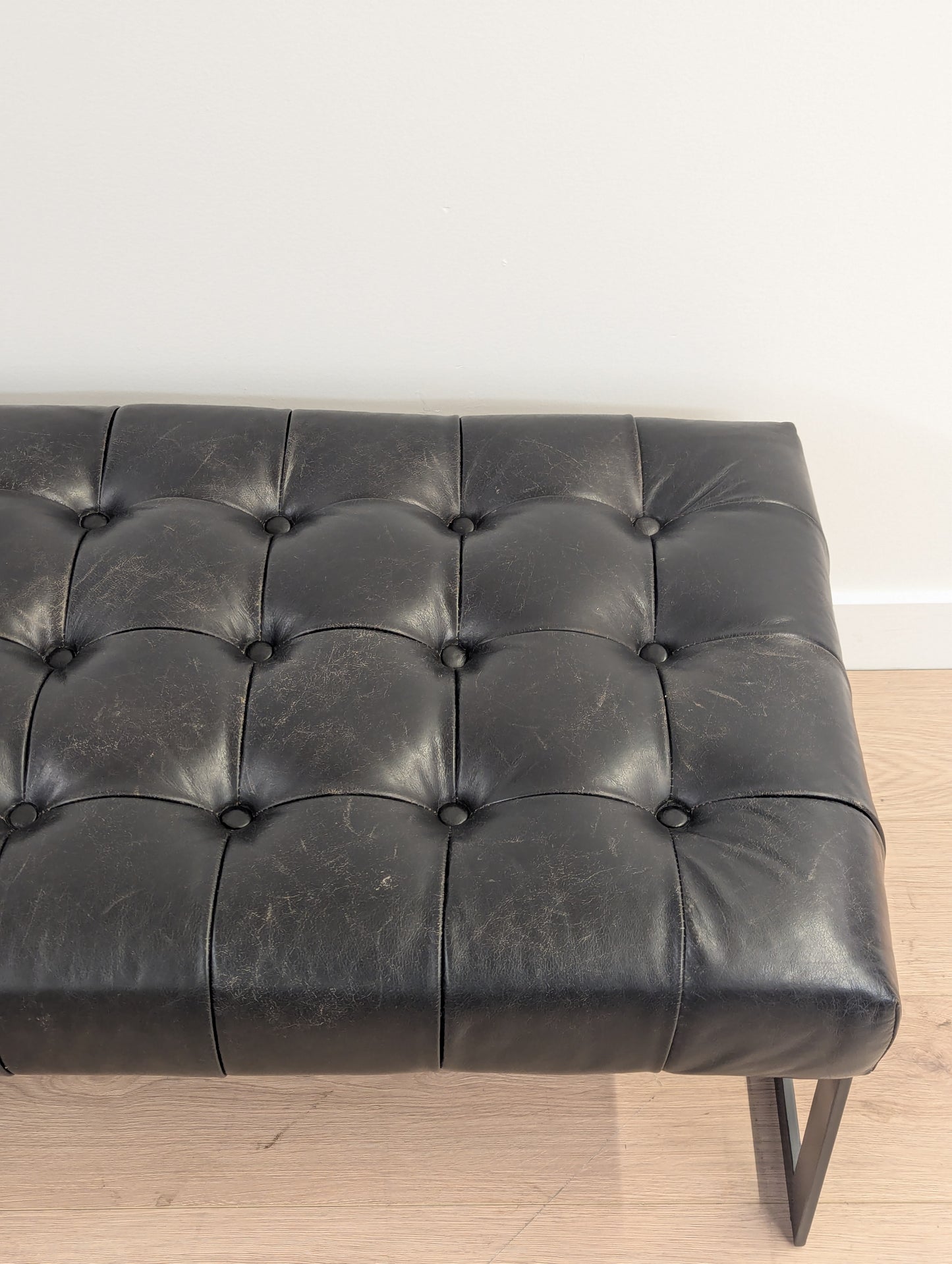 Moe's Wyatt Leather Bench