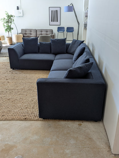 Large Blue Modern Sectional