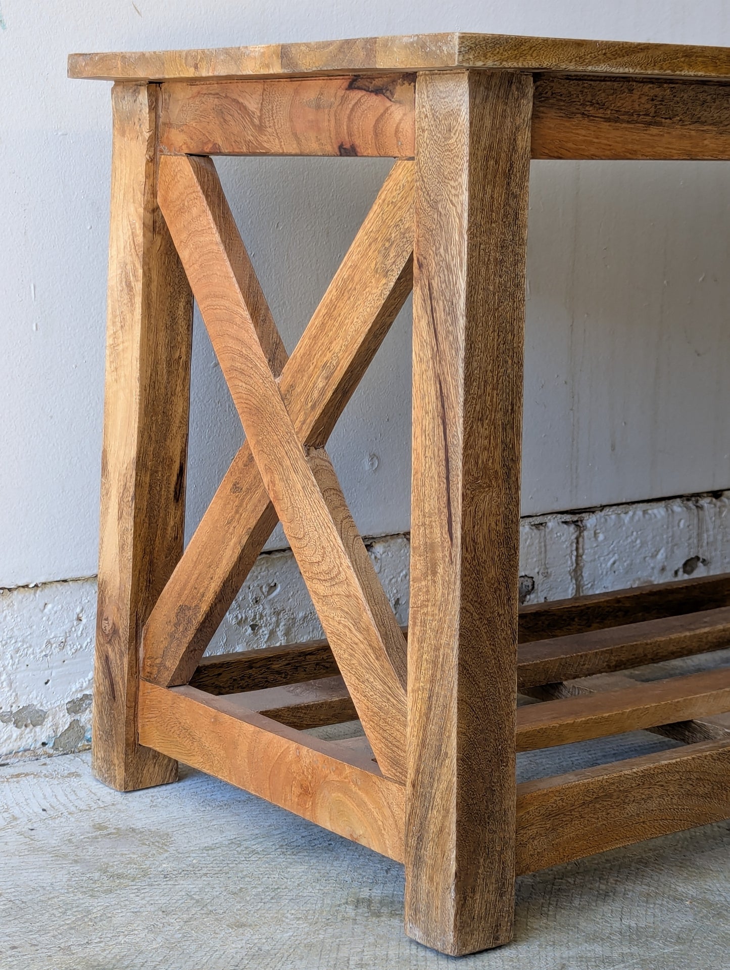 Rustic Entryway Bench with Shoe Storage