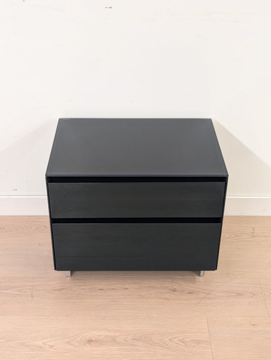 Modern Blue Nightstand - Tempered Glass (2 available)