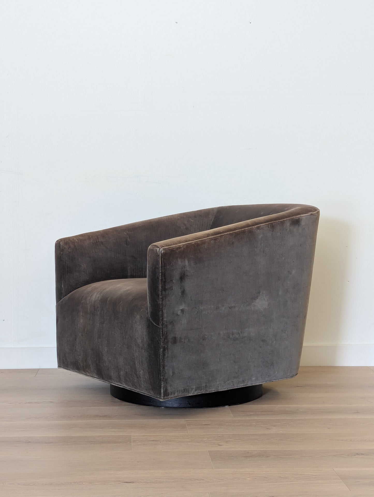 RH 1950s Italian Shelter Arm Swivel Lounge Chair - Vintage Velvet