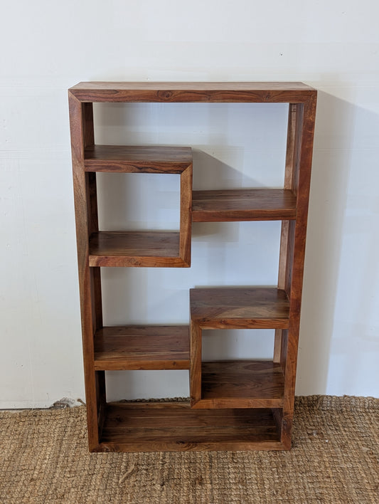 Cube Sheesham Geometric Bookcase