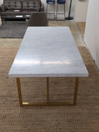 RH Torano Dining Table - Carrera Marble and Brushed Brass