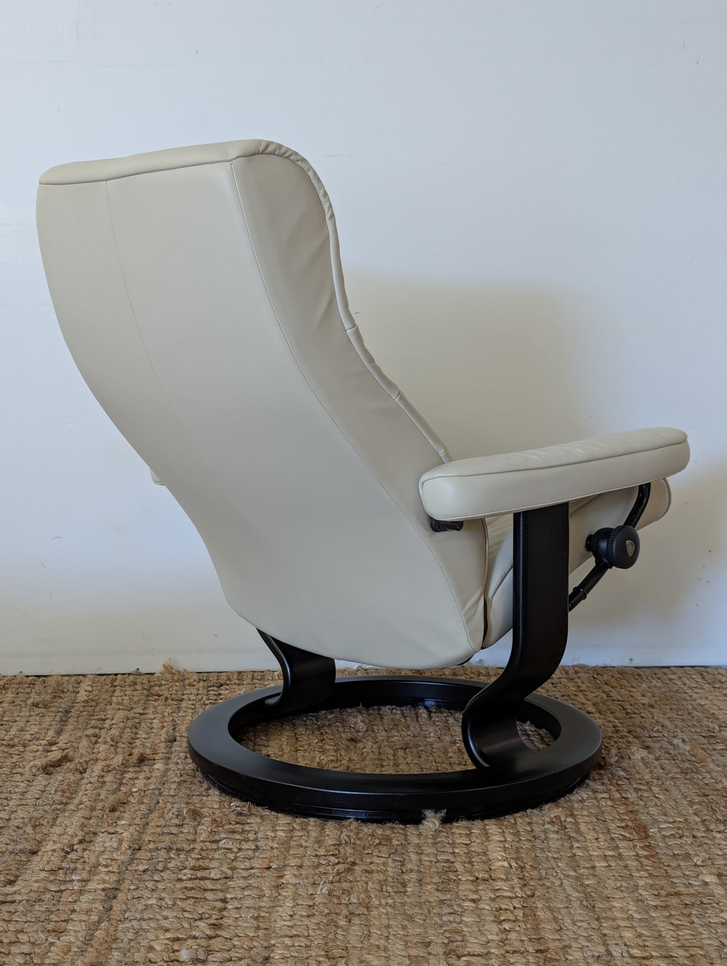 Stressless Opal M Paloma Leather Chair and Ottoman