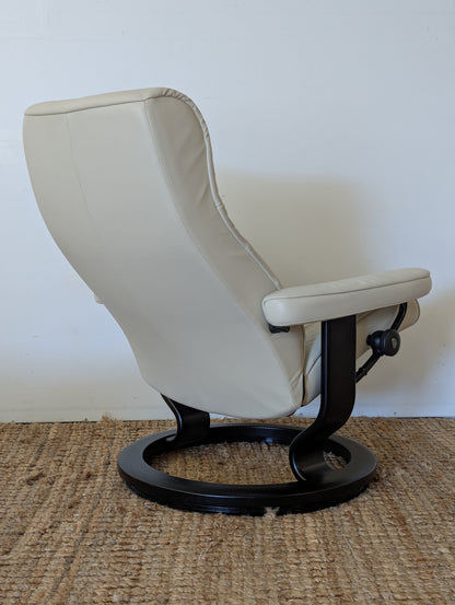 Stressless Opal M Paloma Leather Chair and Ottoman