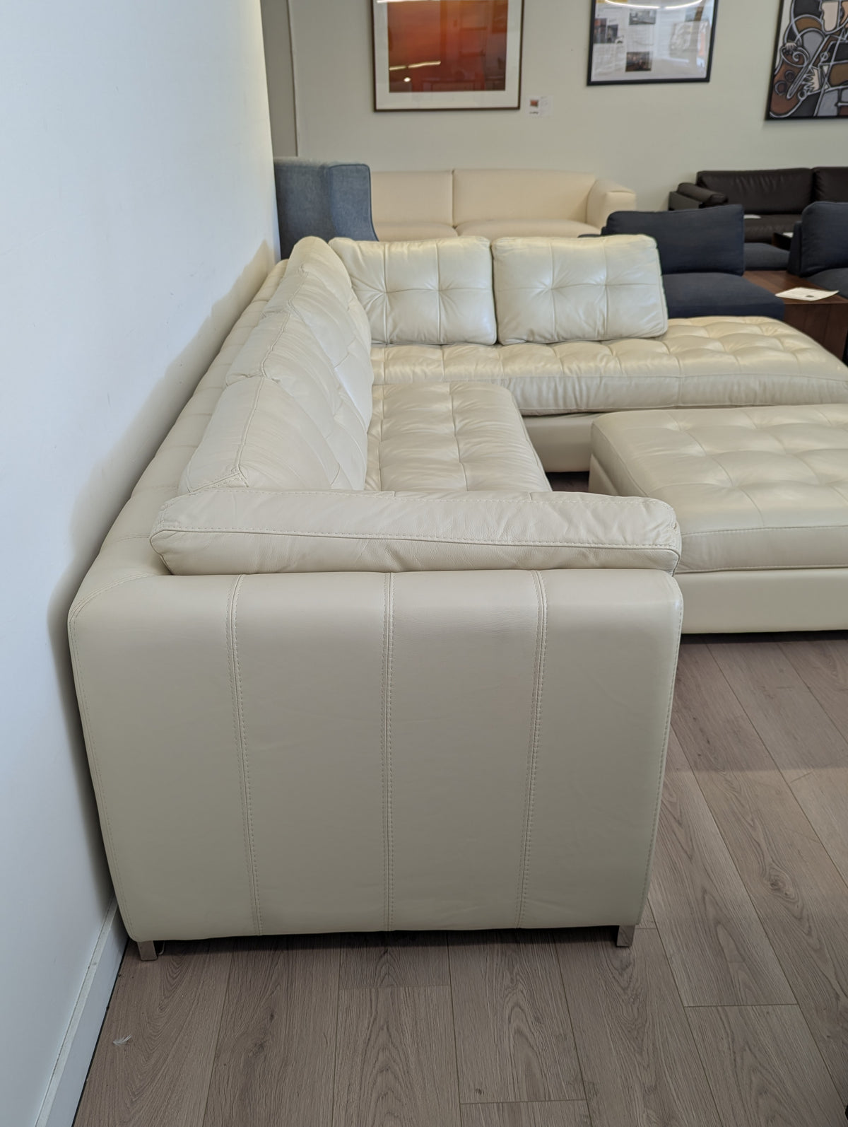 Arizona Leather Newport Sectional with Storage Ottoman