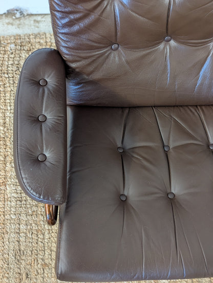 Vintage Ekornes Stressless Reclining Lounge Chair + Ottoman