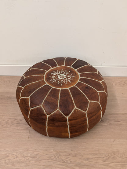 Leather Pouf